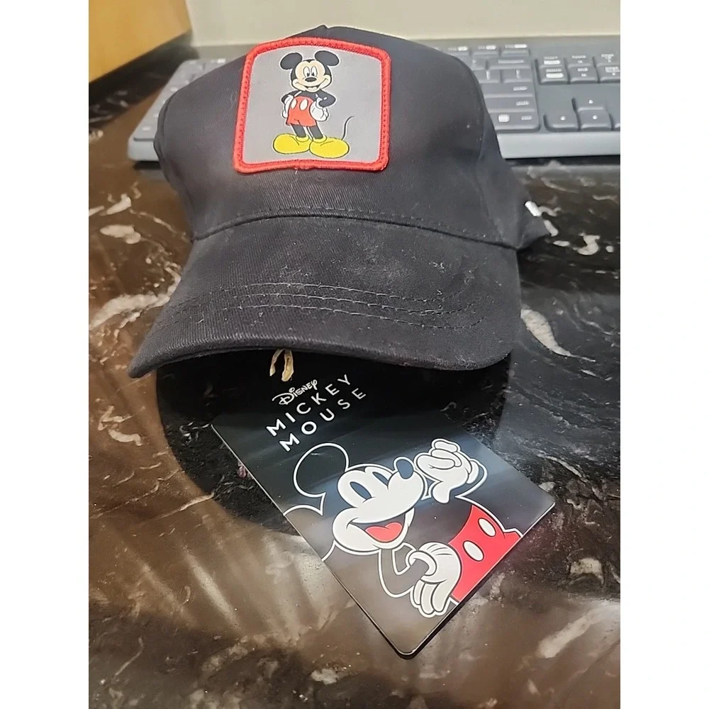 NEW! DISNEY MICKEY MOUSE Baseball Hat Cap ALDI 2024 Exclusive Black UNISEX Patch